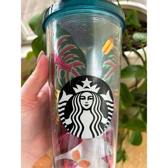 Starbucks Aloha Beetle Tropical Island Jungle Metallic Travel Tumbler Venti 24oz - Picture 13 of 16